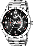 Day and Date Functioning Steel Strap New Quartz Analog Watch  - For Men