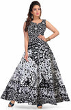 Women Maxi White, Black Dress Black