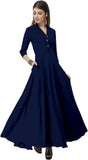 Women Maxi Multicolor Dress D blue